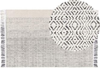 Beliani Rug OMERLI White 140 x 200 cm Wool