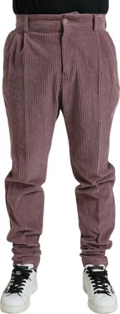 Dolce & Gabbana Purple Corduroy Cotton Stretch Skinny Mens Pants