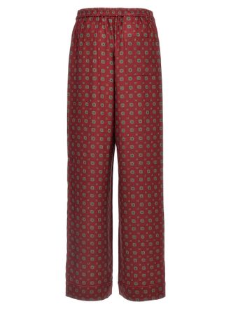 Moschino Womens Bordeaux Silk Casual Pants