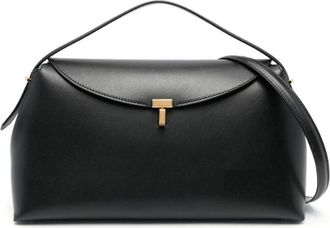 Toteme Handbags, female, Black, ONE SIZE, Black Top Handle Lock Bag