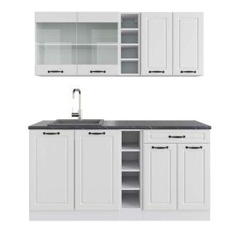 Vicco Cocina Vers&aacute;til R-line, Casa De Campo Blanca/blanca, 160 Cm, Et Antracita