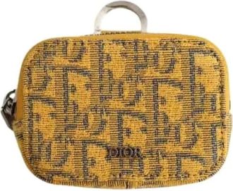 Dior Pre-owned Cross Body Bags, female, Yellow, Size: ONE SIZE Pre-owned Fabric Pochette