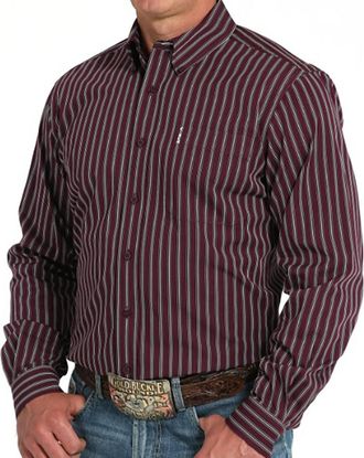 Cinch Modern Fit Long Sleeve Button Shirt In Purple