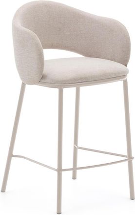 K Home Design Barstuhl Mainno mit Armlehnen - Strukturstoff Beige