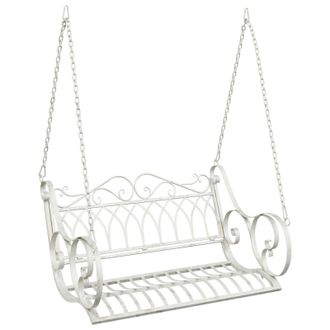 vidaXL Banco Columpio Acero 109 X 75 X 59 Cm Blanco Antiguo Vidaxl