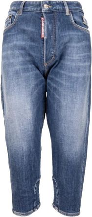 Dsquared2 Slim-fit Jeans - Dames - Cropped Jeans - Blauw - L - Katoen - Jeans