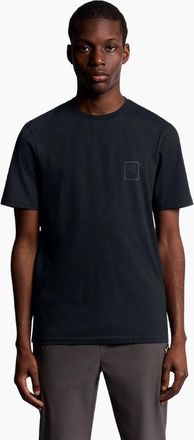 Lyle & Scott Mens Lyle & Scott Navy Blue Rubberised Logo Graphic T-Shirt - Black - Size: 34