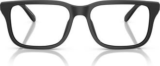 Emporio Armani 54mm Rectangle Optical Glasses in Matte Black /Demo Lens at Nordstrom