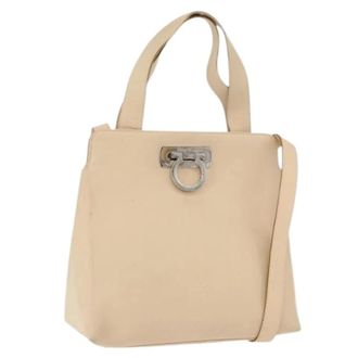 Ferragamo Pre-owned Handbags, female, Beige, Size: ONE SIZE Pre-owned Hand Bag