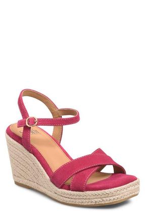 S&ouml;fft Neely Ankle Strap Platform Espadrille Sandal in Azalea Pink at Nordstrom, Size 9.5