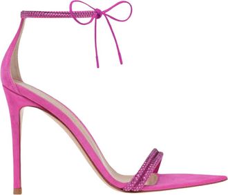 Gianvito Rossi Montecarlo Sandalen - Dames - Sandalen met hakken - Roze - 40 EU - Su&egrave;de - Schoenen