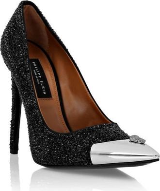 Philipp Plein Satin Hi-Heels Mix Strass Women in Black at Nordstrom, Size 42