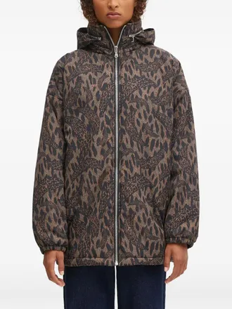 Fiorucci hooded print jacket - women - Cotton - S - Brown