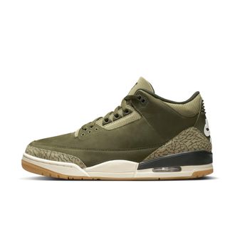 Nike Jordan Mens Air Jordan 3 Retro Medium Olive Shoes in Green | DN3707-202
