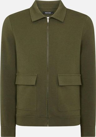 Remus Uomo Mens Remus Uomo Bamboo-Blend Overshirt - Khaki - Green - Size: 42/Regular