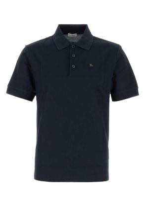 Burberry Navy Blue Logo Polos