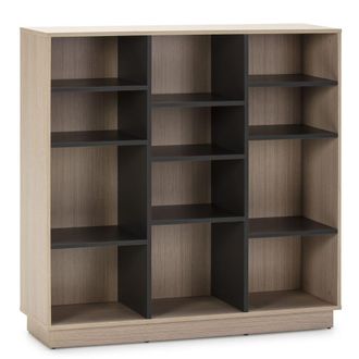 HOMN Estanter&iacute;a librer&iacute;a 110x110 cm, color roble/gris, 110 x 33 x 110cm