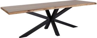 Wanderlust Deco Mesa De Comedor De Madera Marr&oacute;n Y Patas De Hierro 240x100x76h Cm