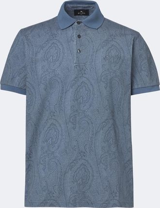 Etro Polo in piqu&eacute; di cotone con stampa paisley