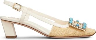 Roger Vivier Pietre Dure Slingback Pump in Ivory at Nordstrom, Size 37.5