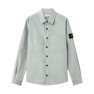 Stone Island Casual Shirts, male, Green, XL, Compass Shirt