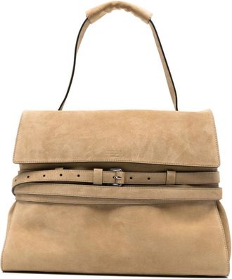 Moschino Tie Me Schoudertas - Dames - Handtassen - Beige - ONE Size - Leer - Tassen