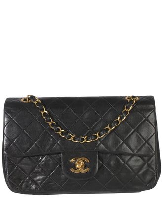 Chanel Black Quilted Leather Medium Classic Double Flap Bag (Authentic Pre-Loved)