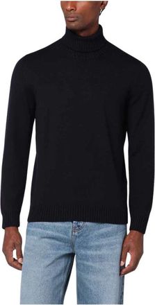 Drumohr Blauwe Sweater Dolcevita Stijl - Heren - Coltruien - Blauw - 2XL - Truien & Vesten