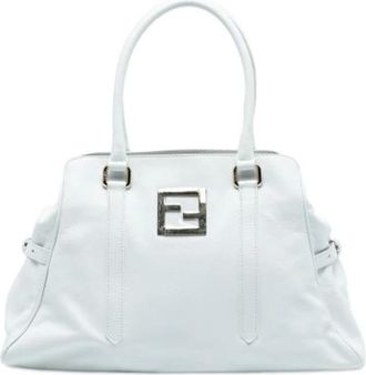 Fendi Pre-owned Handbags, female, White, Size: ONE SIZE Pre-owned Leather Tote