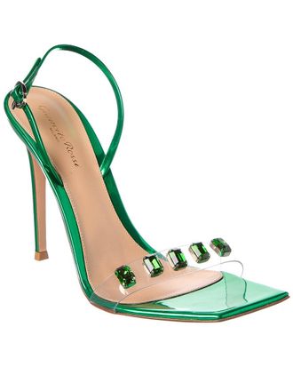 Gianvito Rossi Ribbon Candy 105 Leather & Vinyl Slingback Sandal