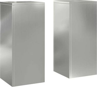 vidaXL Vidaxl - Soportes Para Plantas 2 Pcs Plateado 24 X 24 X 55 Cm