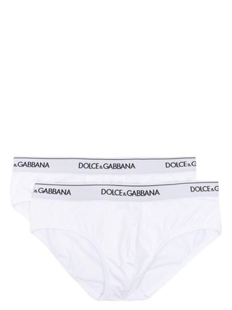 Dolce & Gabbana logo-waistband cotton briefs (pack of two) - White