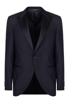 Canali Mens Two-piece Wool Suit - Dark Blue - Size EU 48 (Mens)