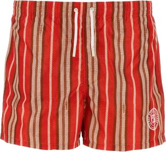 Fendi striped stretch nylon swimming shorts - men - Elastane/Nylon/Polyester - 54 - Red
