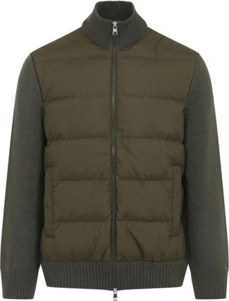Moncler padded zip-up - men - Wool/Polyamide/Polyamide/Down/Feather - XXXL - Green