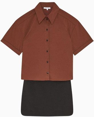 Patrizia Pepe Bicolor Polyester Shortsleeve Womens Shirt