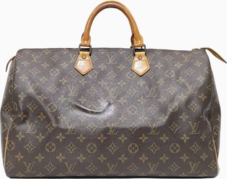Louis Vuitton Speedy Handbag Monogram Canvas Brown Canvas Handbag (Pre-Owned)