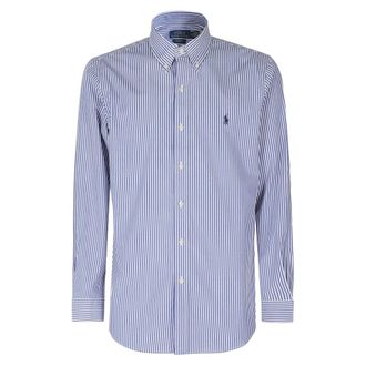Polo Ralph Lauren Gestreepte Katoenen Casual Shirt - Heren - Overhemden - Blauw - Maat: L Katoen