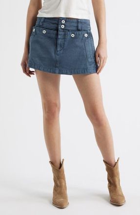 Free People Dream Weaver Cotton Twill Micro Miniskirt in Twinkling Twilight at Nordstrom, Size 12