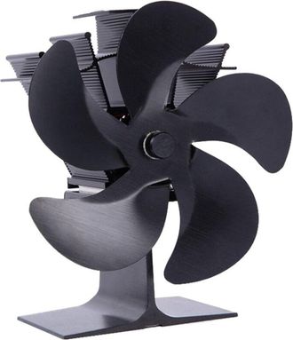 OEM Ventilador De Estufa De Le&ntilde;a De 5 Aspas, Ecol&oacute;gico Y De Bajo Consumo Energ&eacute;tico, En Color Negro, Para Una Distribuci&oacute;n &Oacute;ptima Del Calor