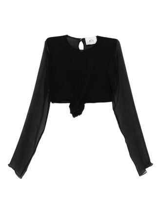 Atu Body Couture long-sleeve knot top - Zwart