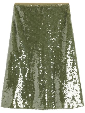 Ami Gonna midi con paillettes - Verde