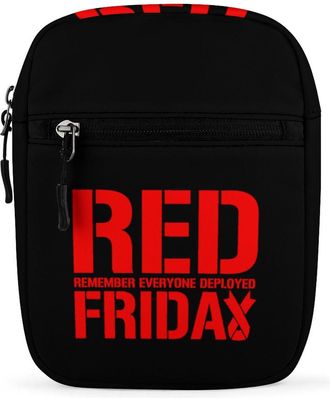 Generic R.E.D Remember Everyone Deployed Red Friday Crossbody Bag Adjustable Satchel Cute Shoulder Bag Lightweight Sling Bags