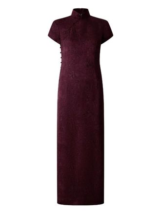 Shanghai Tang short-sleeves maxi dress - Purple