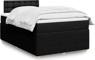vidaXL Cama Box Spring Con Colch&oacute;n Tela Negro 120x190 Cm Vidaxl