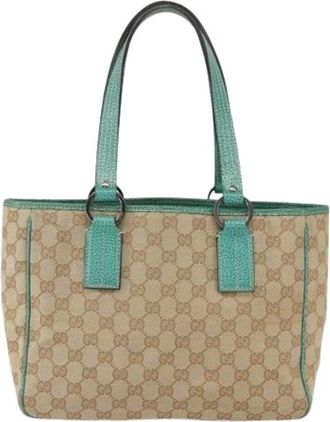 Gucci Pre-owned Handbags, female, Beige, Size: ONE SIZE Pre-owned Vintage Canvas Handbag