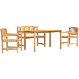 vidaXL Juego De Comedor Para Jard&iacute;n 4 Piezas Madera Maciza De Teca Vidaxl