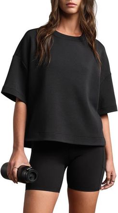 Rhone DreamGlow Relaxed Fit T-Shirt in Pure Black Heather at Nordstrom, Size Xx-Large