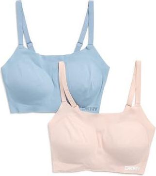 DKNY 2-Pack Laser Cut Scoop Bralettes in Sand/Citadel at Nordstrom Rack, Size Medium