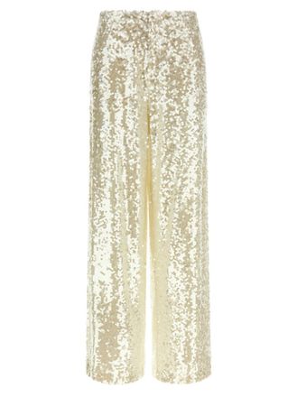 Alberta Ferretti White Sequin Pants